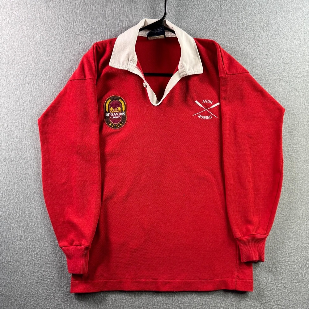 Vintage Canterbury Rugby Shirt Mens 40 80s Avon Rowing Mcgavins Beer New Zealand